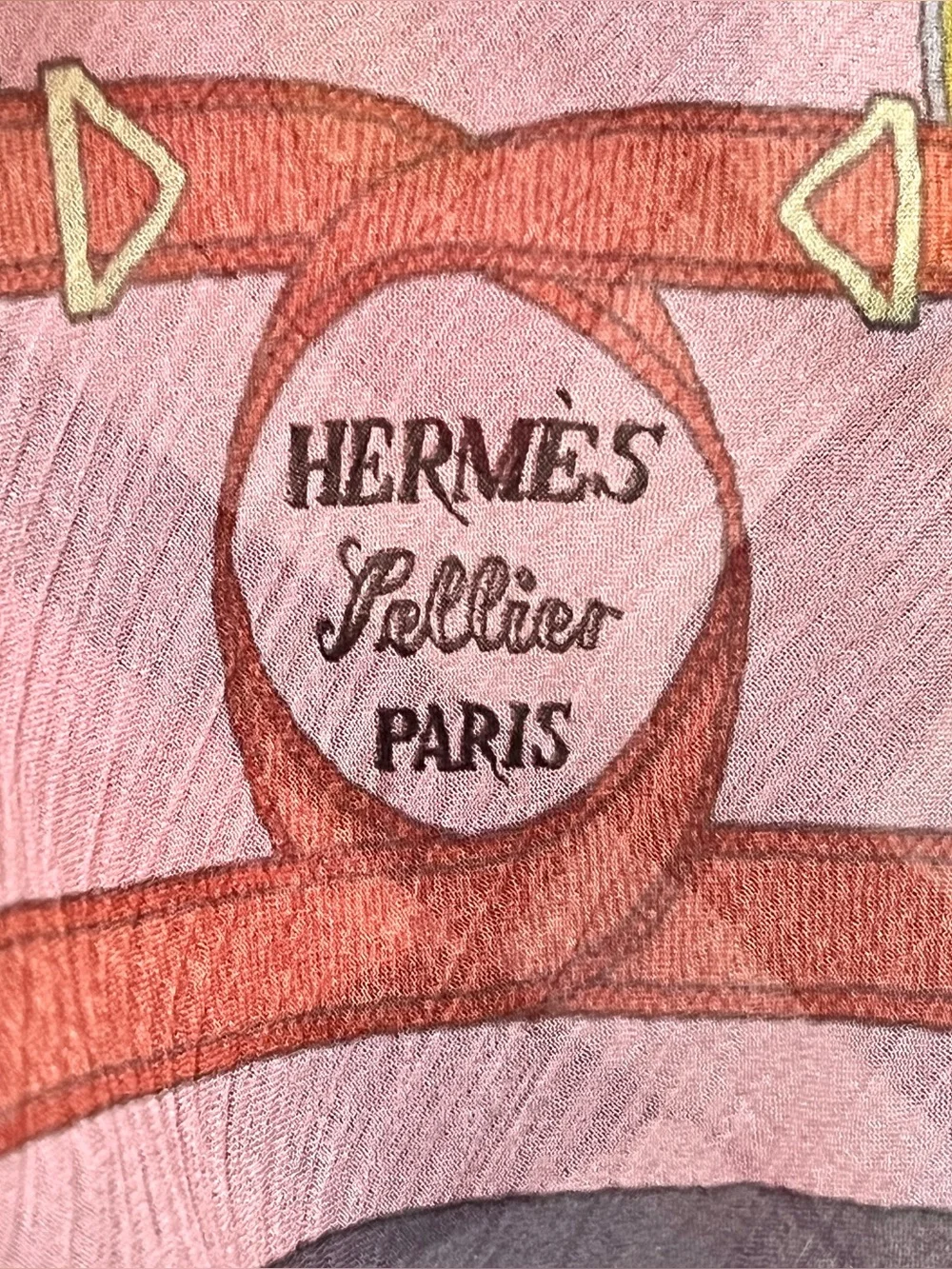 Vintage Hermes Silk Scarf Eperon d'Or Mousseline Chiffon Long